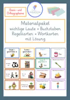 Vorschau - Stationenlernen - Laute + Buchstaben - Klasse 1-3 - Materialpaket: Regelkarten + Wortkarten - Deckblatt