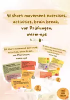 Vorschau - Bildkarten - Materialpaket movement activities, bewegte Pause Englisch, warm-up, exam prep - Deckblatt