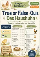 Vorschau - Arbeitsblätter - Wanyvo´s Lernspuren Materialpaket Wissen zum Thema das Haushuhn - Deckblatt