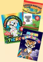 Vorschau - Arbeitsblätter - MEGA-BUNDLE: Knuffige Tierwelt (120+ Vorlagen) – Malen, Schneiden & Stempeln für Kita, Vorschule & Schulanfang - Deckblatt