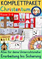 Vorschau - Stundenentwürfe - Christentum Klasse 3 bis 6 KOMPLETTPAKET Weltreligionen Religion Ethik - Deckblatt