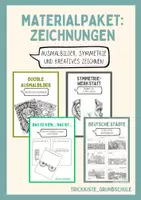 Vorschau - Arbeitsblätter - Materialpaket: Ausmalbilder, Symmetrie & kreatives Zeichnen - Deckblatt