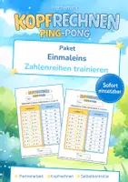 Vorschau - Arbeitsblätter - Ping-Pong Einmaleins Paket: Zahlenreihen trainieren - Deckblatt