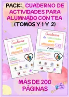 Vista previa - Hojas de trabajo - pack Cuaderno Completo de Actividades para Alumnado con TEA (Tomo 1 y Tomo 2) - Portada