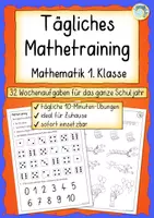 Vorschau - Arbeitsblätter - Tägliches Mathetraining 1. Klasse – 32 Wochenaufgaben für das ganze Schuljahr | Rechnen bis 20 - Deckblatt