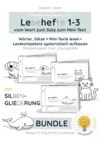 Vorschau - Arbeitsblätter - Lesen lernen Klasse 1 – Vom Wort zum Mini-Text | Bundle Heft 1–3 (mit Silben, Kl. 1–2) - Deckblatt