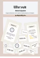 Vorschau - Stationenlernen - Materialpaket Uhrzeit - Deckblatt