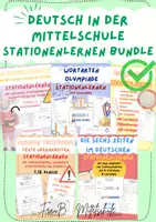 Vorschau - Stationenlernen - Deutsch in der Mittelschule - Stationenlernen Bundle (6.-8. Klasse) - Deckblatt