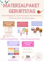 Vorschau - Bildkarten - Materialpaket Geburtstag / Geburtstagsritual / Geburtstag feiern - Deckblatt