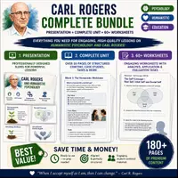 Vorschau - Unterrichtsreihen - Carl Rogers Complete Bundle | Presentation, Complete Unit & 60 Worksheets | Humanistic Psychology - Deckblatt
