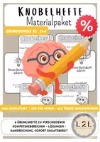 Vorschau - Arbeitsblätter - Materialpaket - Knobelhefte - Gemischte Übungen zu verschiedenen Kompetenzbereichen - Kombinatorik, Geometrie, Größen, Grundrechenarten - Grundschule ab Klasse 3 - Deckblatt