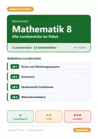 Vorschau - Arbeitsblätter - Mathematik 8 Realschule - Komplettpaket (alle Lernbereiche) - Deckblatt