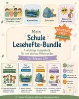 Vorschau - Stundenentwürfe - Schule-Lesehefte Klasse 3/4 – 4 Lesepakete zu Schulstart, Klassenfahrt, Klassengemeinschaft & Sommerferien - Deckblatt