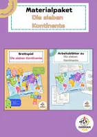 Vorschau - Arbeitsblätter - Materialpaket Kontinente | Arbeitsblätter und Brettspiel - Deckblatt