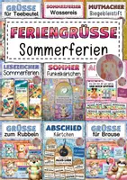 Vorschau - Mal- und Bastelvorlagen - Feriengrüße Sommerferien - Deckblatt