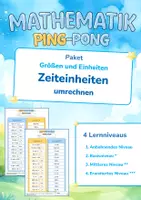 Vorschau - Arbeitsblätter - Paket Zeiteinheiten umrechnen | 4 Lernniveaus | Mathematik Ping- Pong - Deckblatt