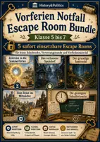 Vorschau - Spiele - Vorferien Notfall Escape Room Bundle Klasse 5 bis 7 letzte Schulwoche - Deckblatt