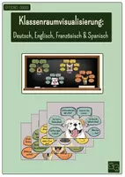 Vorschau - Poster - Sprachpaket - Deutsch, Englisch, Französisch & Spanisch: Klassenraumvisualisierung mit Sprechblasen - Deckblatt