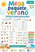 Vorschau - Spiele - Spanisch im Sommer – Mega-Bundle für die Sek 1 | Verano, Wortschatz, Rätsel & Spiele zum Schuljahresende - Deckblatt