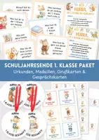 Vorschau - Fördermaterial/Inklusion - Schuljahresende 1. Klasse Paket | Zeugnis, Urkunden, Medaillen, Grußkarten & Gesprächskarten | Reflexion, Zeugnisübergabe & Abschlussritual - Deckblatt