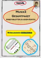 Vorschau - Arbeitsblätter - "Musix3" Arbeitsblätter abgestimmt zu jedem Kapitel + Interactives - Deckblatt