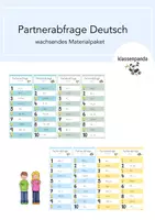 Vorschau - Spiele - Partnerabfrage Deutsch Materialpaket (wachsend) - Deckblatt