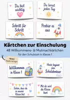 Vorschau - Mal- und Bastelvorlagen - Willkommenskärtchen & Mutmachkarten Klasse 1 | Willkommensgeschenk Einschulung | Schulanfang Geschenk Schüler - Deckblatt
