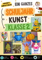 Vorschau - Stundenentwürfe - Ein ganzes Schuljahr Kunst | Klasse 2 | 30 fertige Kunstideen - Deckblatt