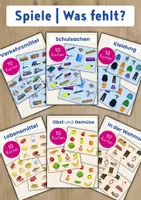 Vorschau - Arbeitsblätter - Spiele DaF DaZ oder Grundschule | Was fehlt? | A1 A2 - Deckblatt