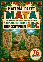 Vorschau - Mal- und Bastelvorlagen - Materialpaket Maya Ausmalbilder & Hieroglyphen ABC (76 Motive) - Deckblatt