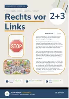 Vorschau - Stundenentwürfe - Materialpaket - Rechts vor Links - Klasse 2 und 3 - 3-fach differenzierter Lesetext (Stundenverlauf, Bildkarten, Aufgaben + Lösungen uvm.) - Deckblatt