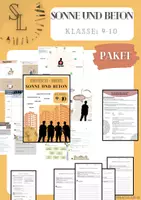 Vorschau - Unterrichtsreihen - Materialpaket/Bundle "Sonne und Beton", Charakterisierung, Klassenarbeit, Lektüretest - Deckblatt