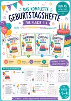 Vorschau - Spiele - Materialpaket Geburtstagshefte Klasse 1–4 - Deckblatt
