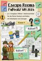 Vorschau - Arbeitsblätter - Fußball WM 2026 - Escape Rooms Sparpaket (Klasse 4) - Deckblatt
