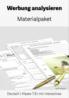 Vorschau - Arbeitsblätter - Werbung • Handouts, Arbeitsblätter, Interactives, editierbare Klassenarbeit - Deckblatt