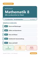 Vorschau - Arbeitsblätter - Mathematik 8 Mittelschule - Komplettpaket (alle Lernbereiche) - Deckblatt