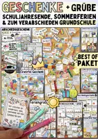 Vorschau - Arbeitsblätter - Abschied Grundschule - Abschiedsgeschenke & Grüße PAKET / Schuljahresende Sommerferien - Deckblatt