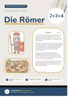 Vorschau - Stundenentwürfe - Materialpaket - Die Römer - Klasse 2, 3 und 4 - 3-fach differenzierter Lesetext (Stundenverlauf, Bildkarten, Aufgaben + Lösungen, uvm.) - Deckblatt