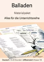 Vorschau - Arbeitsblätter - Balladen - Alles für die Unterrichtsreihe - Materialpaket - Klasse 7/8 - Deckblatt