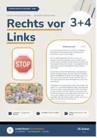 Vorschau - Stundenentwürfe - Materialpaket - Rechts vor Links - Klasse 3 und 4 - 3-fach differenzierter Lesetext (Stundenverlauf, Bildkarten, Aufgaben + Lösungen uvm.) - Deckblatt