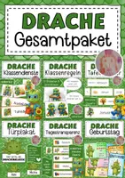 Vorschau - Arbeitsblätter - Drachenklasse Materialpaket Klassentier Drache - Deckblatt