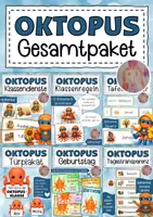 Vorschau - Arbeitsblätter - Oktopusklasse Materialpaket Klassentier Oktopus - Deckblatt