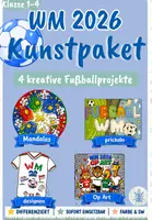 Vorschau - Arbeitsblätter - WM 2026 Kunstpaket – 4 kreative Fußballprojekte für die Grundschule | Klasse 1–4 - Deckblatt