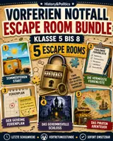 Vorschau - Spiele - Vorferien Notfall Escape Room Bundle Klasse 5 bis 8 letzte Schulwoche Vertretungsstunde - Deckblatt