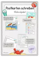 Vorschau - Arbeitsblätter - Materialpaket: Postkarten schreiben - Tafelmaterial - Arbeitsblätter - Beispielpostkarte - Deckblatt