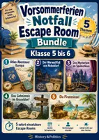 Vorschau - Spiele - Vorsommerferien Notfall Escape Room Bundle Klasse 5 bis 6 letzte Schulwoche Vertretungsstunden - Deckblatt