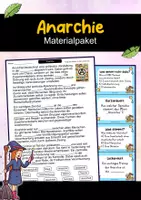 Vorschau - Arbeitsblätter - Anarchie – Materialpaket | Wissenskartei, Lückentext & Quizkarten - Deckblatt