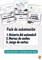 Vista previa - Unidades / Secuencias / Situaciones de Aprendizaje - Pack automoción: historia del automóvil, marcas de coches y juego de cartas - Portada
