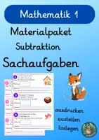 Vorschau - Arbeitsblätter - Materialpaket Subtraktion Sachaufgaben im ZR bis 20 - Deckblatt