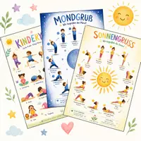 Vorschau - Fördermaterial/Inklusion - Kinderyoga - Paket mit 4 Plakaten und 3 Kinderyoga-Geschichten zum Mitmachen - Deckblatt